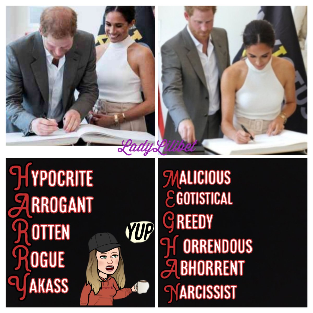 LilibetLady's tweet photo. This pair don't know the meaning of the word respect #RoyaltyWithNoLoyalty #FakeRoyals #Veterans #INVICTUS #RoyalFamily https://t.co/BUosJjzBHW