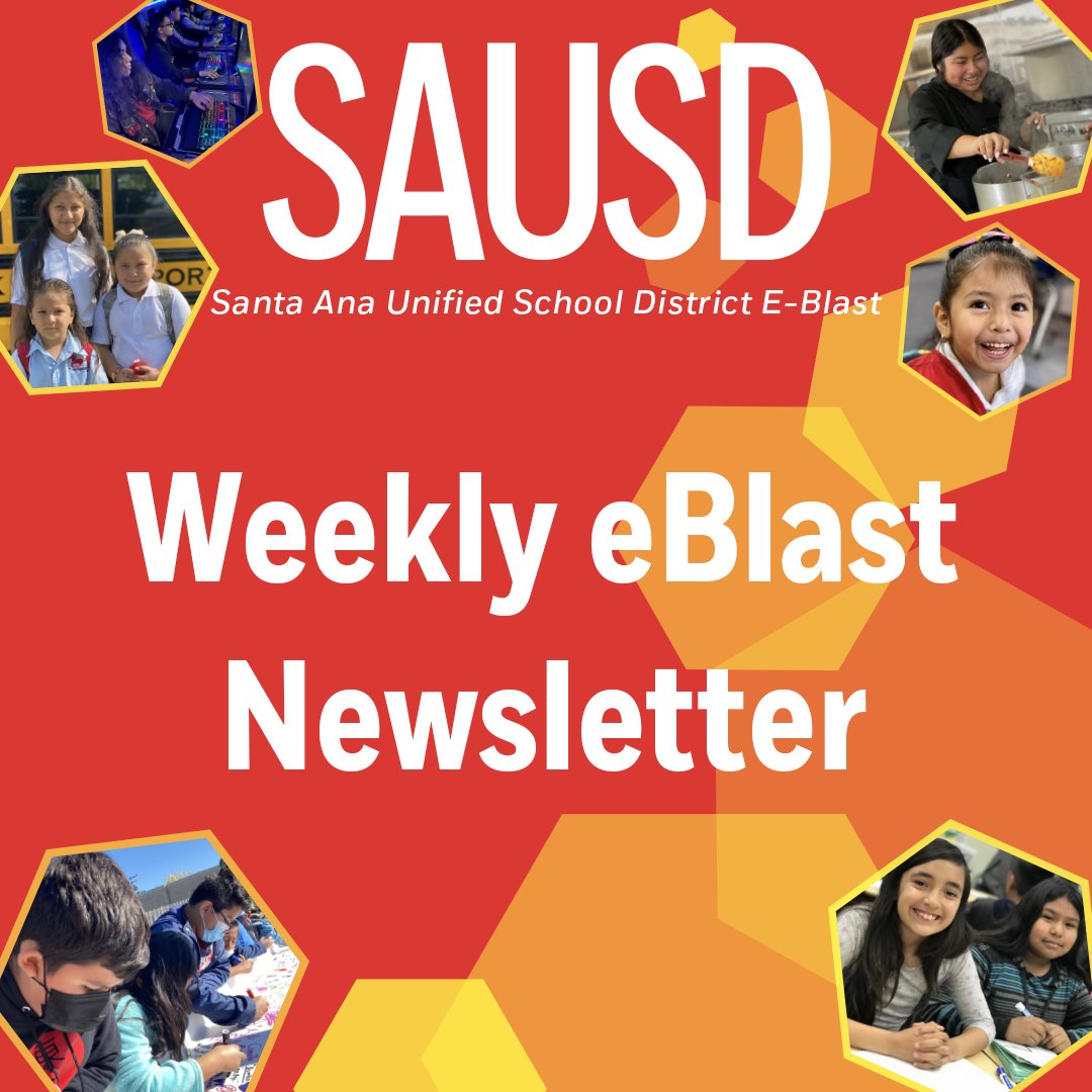 SantaAnaUSD's tweet photo. A new edition of our weekly eBlast newsletter is out! In it, you can learn more about PBIS awards, Wall of Fame Induction Ceremony and September "Attendance Awareness Month." 

Read it here: https://t.co/a44lb9g6Sj

#WeAreSAUSD #SAUSDBetterTogether https://t.co/N4oDCf8wxJ