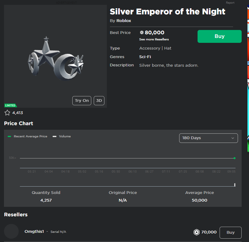 RBLXTradingNews's tweet photo. New Limited, "Silver Emperor of the Night"
Link: https://t.co/O40mdZAqC3 https://t.co/L5EpHO0MB9