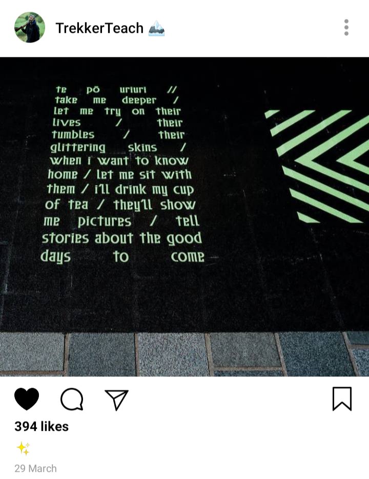 Ed's IG: picture of the Tē Po exhibit. Star. Emoji