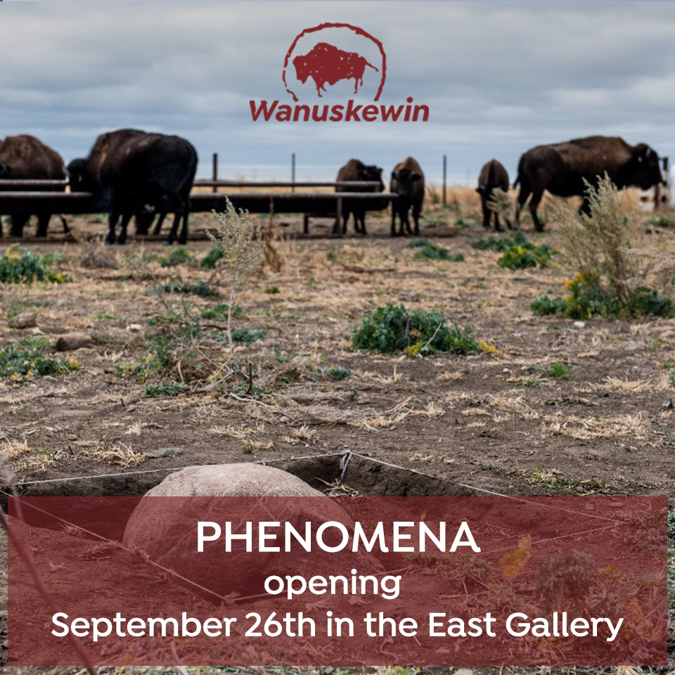 Wanuskewin_Park's tweet photo. We invited four artists to respond to the phenomenon of this land. Adrian Stimson, Wally Dion, Leah Dorion, and Lori Blondeau created new works for this exhibition, inspired by Wanuskewin. PHENOMENA, opening September 26th, East Gallery. 
@saskarts
@CanadaCouncil
@Saskatchewan https://t.co/rj661xqsaz