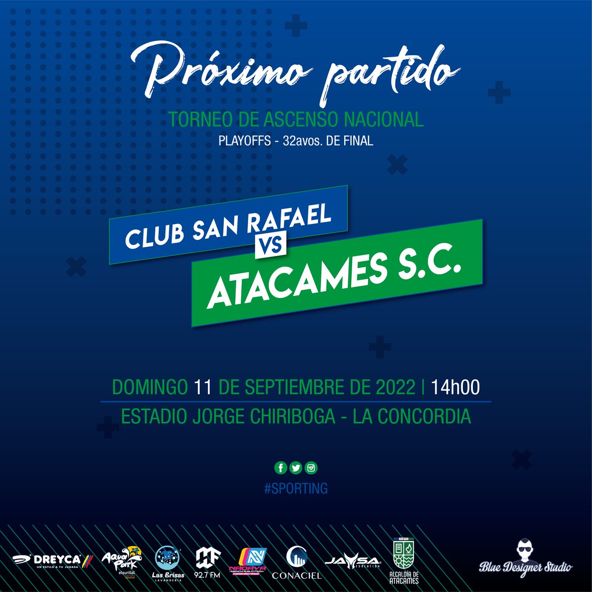 Inicia el camino hacia el objetivo, vamos paso a paso! Acompáñanos este domingo en #LaConcordia.

#DaleSporting 💙⚽️💚 #ContigoHastaPrimera 🔝