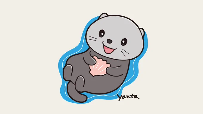 かわいいラッコ#絶滅危惧種の日 #イラスト #ラッコ #今日は何の日 