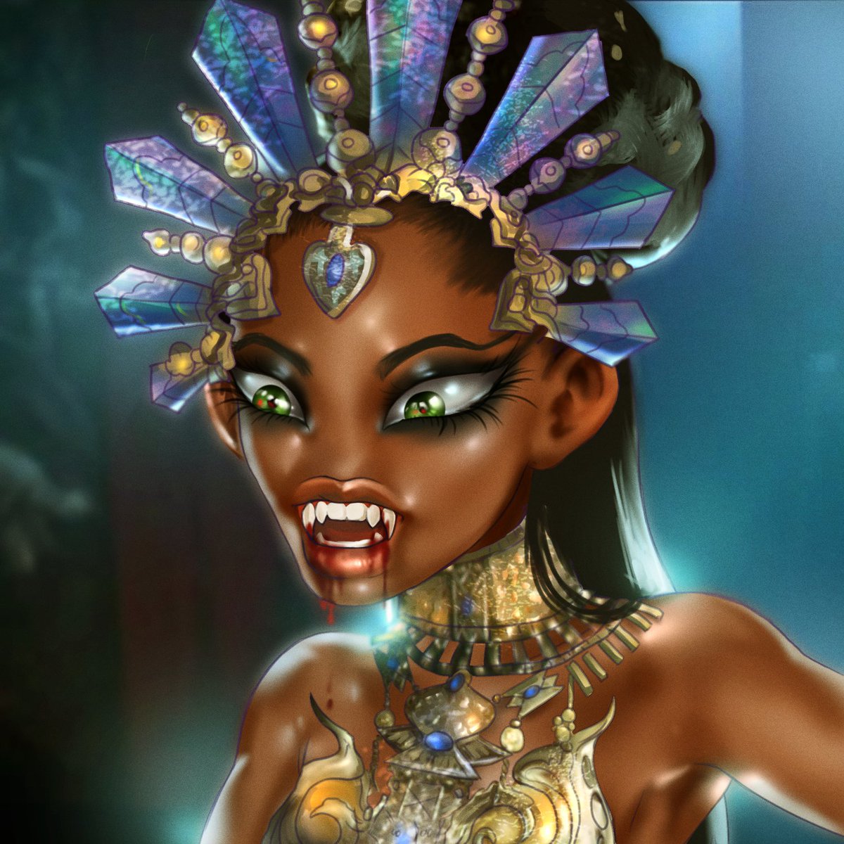 We asked the <a href="/Moon_Bats/">Moon Bats🩸</a> which Famous Vampire Vixen they would want to see featured in our Collection as a 1of1. They Voted for the Queen of the Damned. So here she is, our first #1of1 #SneakPeek!

These ladies are almost ready to Mint btw! 
#LFG #ComingSoon #Ethereum #FreeMint