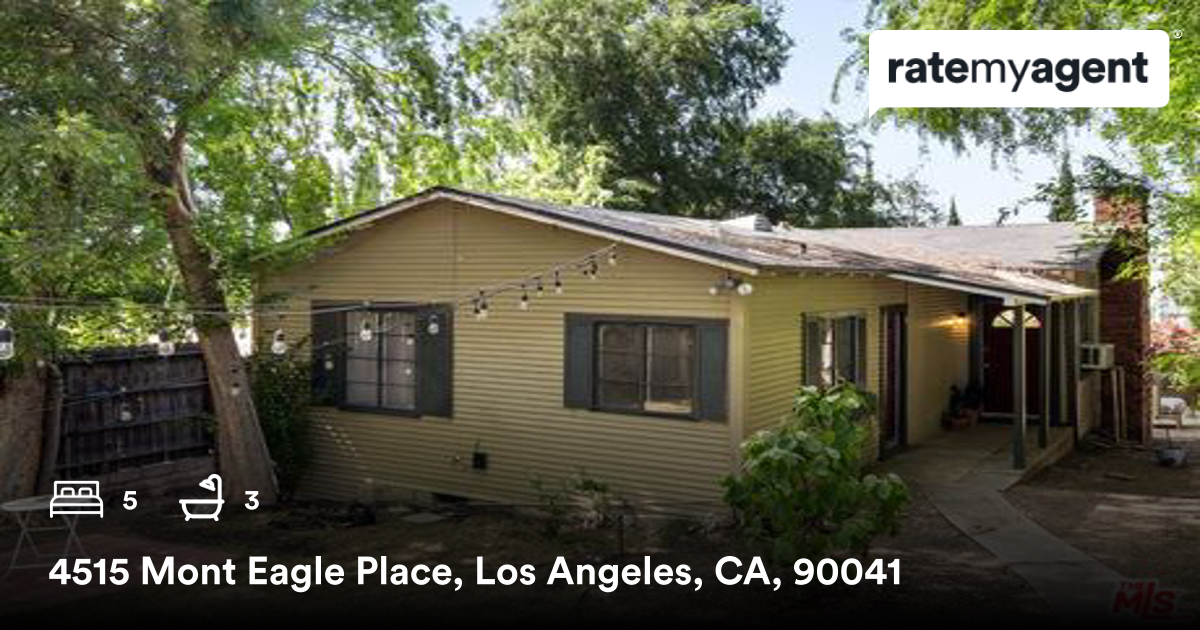 🛌 5 🛀 3
📍 4515 Mont Eagle Place, Los Angeles, CA, 90041

My latest sale on #RateMyAgent

...
#ratemyagent #realestate #Keller_Williams_Realty_Los_Feliz
rma.reviews/T9GAXKNMqdDF