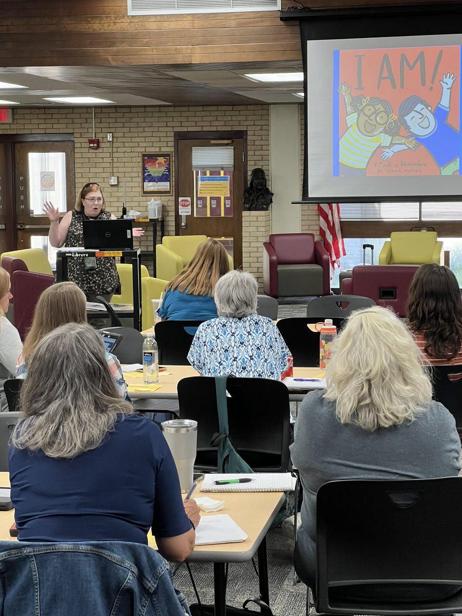 <a href="/usd259libraries/">usd259libraries</a> started our in-service morning with fantastic presentations from <a href="/amybrownlee93/">Amy Brownlee</a> &amp; Erin &amp; Lexi  <a href="/wichitalibrary/">Wichita Public Library</a>. We loved learning about student engagement strategies &amp; new children’s &amp; youth literature. Thanks to Matt <a href="/wichitawesthigh/">Wichita West High</a> for hosting us in your bldg!