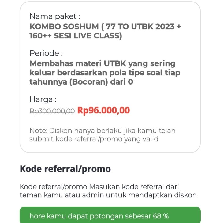 heremern's tweet photo. 🖇PROMO APLIKASI CEREBRUM🖇
Aplikasi cerebrum lagi ada promo lagi nih! Harga paketnya mulai dari 47RB an dengan masa aktif 1 tahun SAINTEK/SOSHUM🔥 Bisa beli lebih dari 1 paket jugaa

Jangan lupa pake kode promo RES298697 buat dapet diskonnya‼️

Detail paket di bawah👇🏻
#cerebrum https://t.co/xxEy5wltry