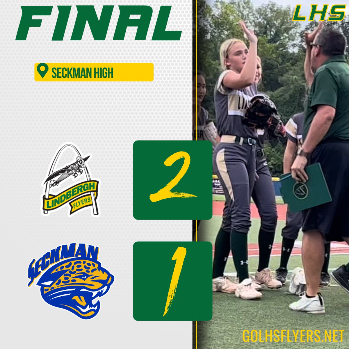 Softball picks up the victory at Seckman. Gabby McBride with 16 Ks for the game!