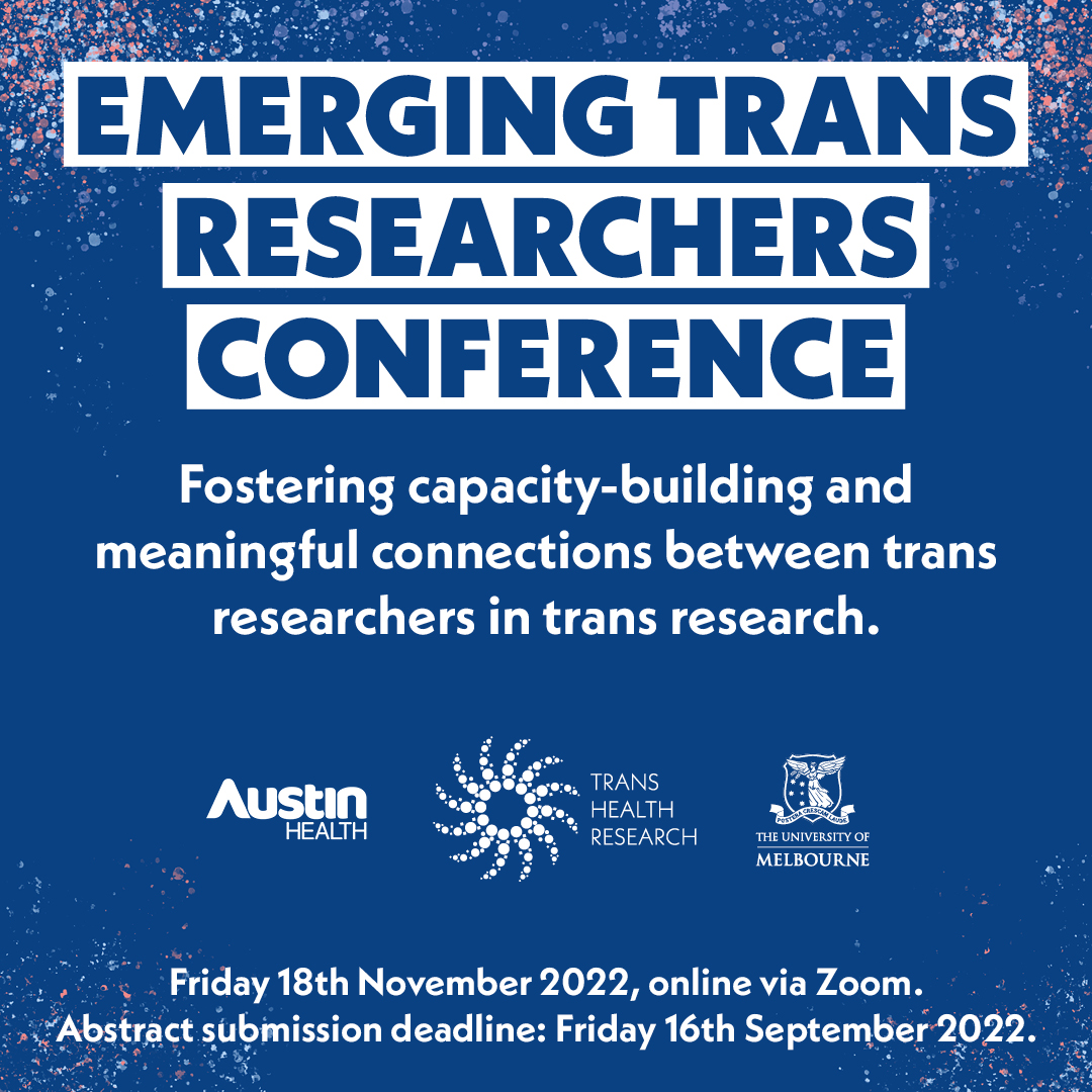 Abstract submissions for the inaugural Emerging Trans Researchers Conference close in less than 10 days! Information about the event and submission can be found here: redcap.link/imete4q2 #transgender #research #transresearchers