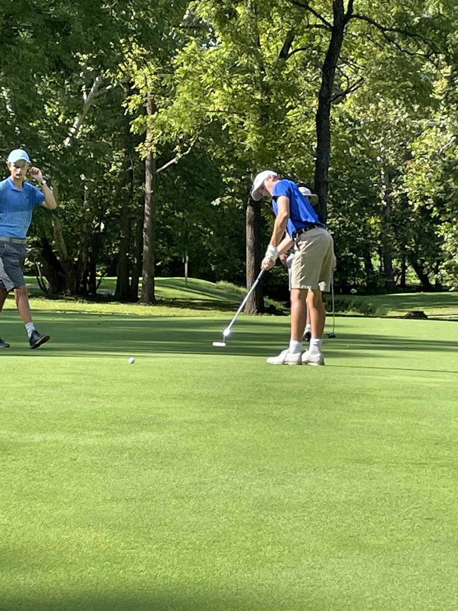 MadeiraGolfTeam's tweet photo. Nice win today for the varsity Mustangs on the challenging back 9 of Hickory Woods, 153-174 over CCD. Madeira’s record improves to 6-0. Mustang scoring:
Tanner Temar 36 🥇
Grant Rindels 37
Luke Isgrig 39
Jackson Cunningham 41
Keegan World 41
Eddie Hartung 42 https://t.co/rVXTzhoA0J