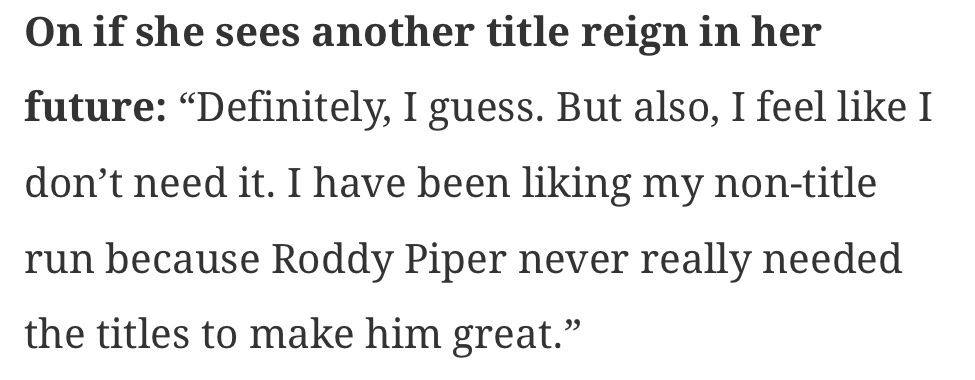 femalelroom's tweet photo. Ronda Rousey on enjoying not being in the title picture https://t.co/z2OTcYoSFL