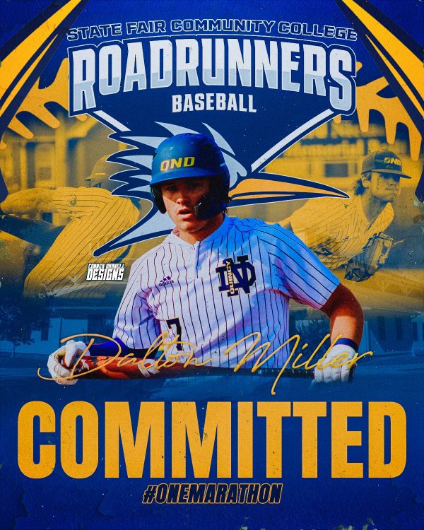 DaltonMiller_7's tweet photo. I am blessed to say I will be continuing my academic and athletic career at State Fair CC. I want to thank my parents, teammates, previous coaches, and especially the coaches at SFCC for giving me the opportunity to continue to play the game that I love.#onemarathon  @JudKindle https://t.co/lZZY96hDbx
