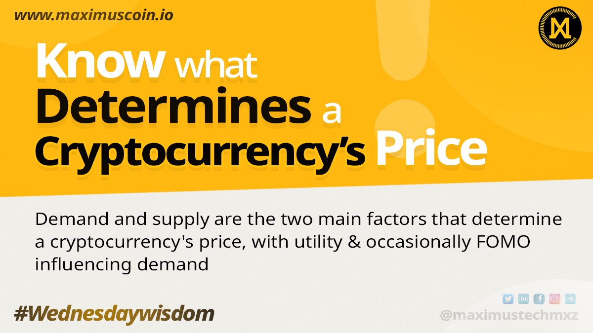 maximustechmxz's tweet photo. Know what determines a cryptocurrency`s price
#wednesdaywisdom
#maximustech #mxz #decentralizedcloudstorage #web3 #cryptocommunity #blockchain #decentralizationisthesolution #cryptocurrency #wednesdaythought #investment https://t.co/7dbnwgKMfq