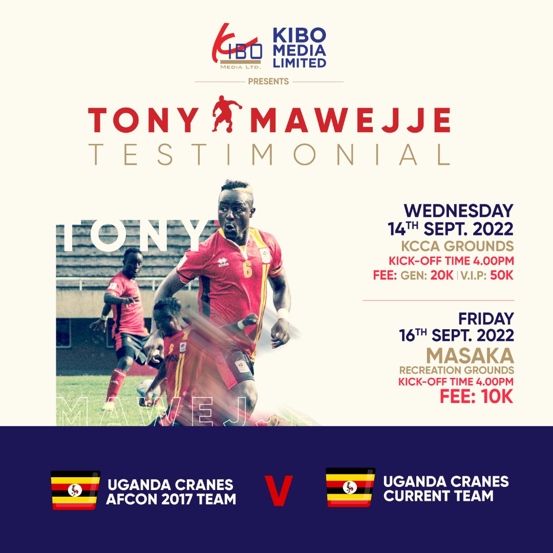 The midfield general @TonnyMawejje's two testimonial games are around the corner. Hope you are already?

#TMTestimonial