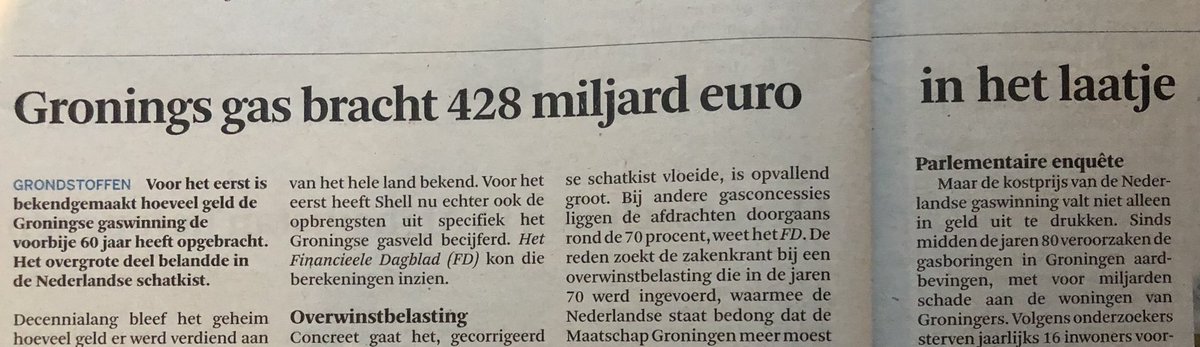 fonsvandyck's tweet photo. Waarom Nederlandse overheidsfinanciën beter zijn: het gas uit Groningen. Verhelderend. Er bestaan geen mirakels in de economie. ⁦@destandaard⁩ https://t.co/tIOlZLbtUE
