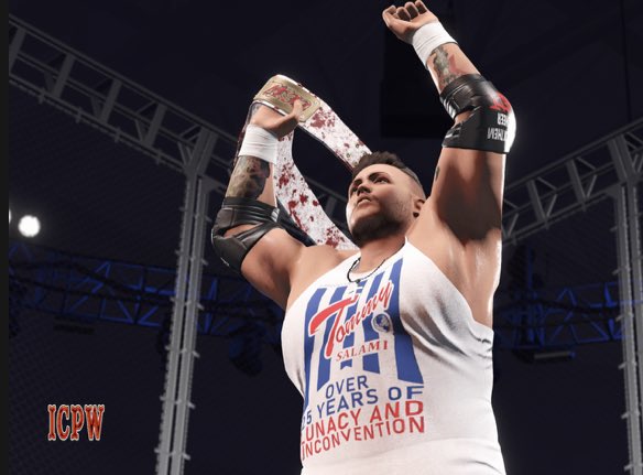 ICPWcaw's tweet photo. Tommy Salami is now your neeew legendary champion he over thrown former Champion Jake Cage to become Your new legendary champion https://t.co/RSHnlRDArJ