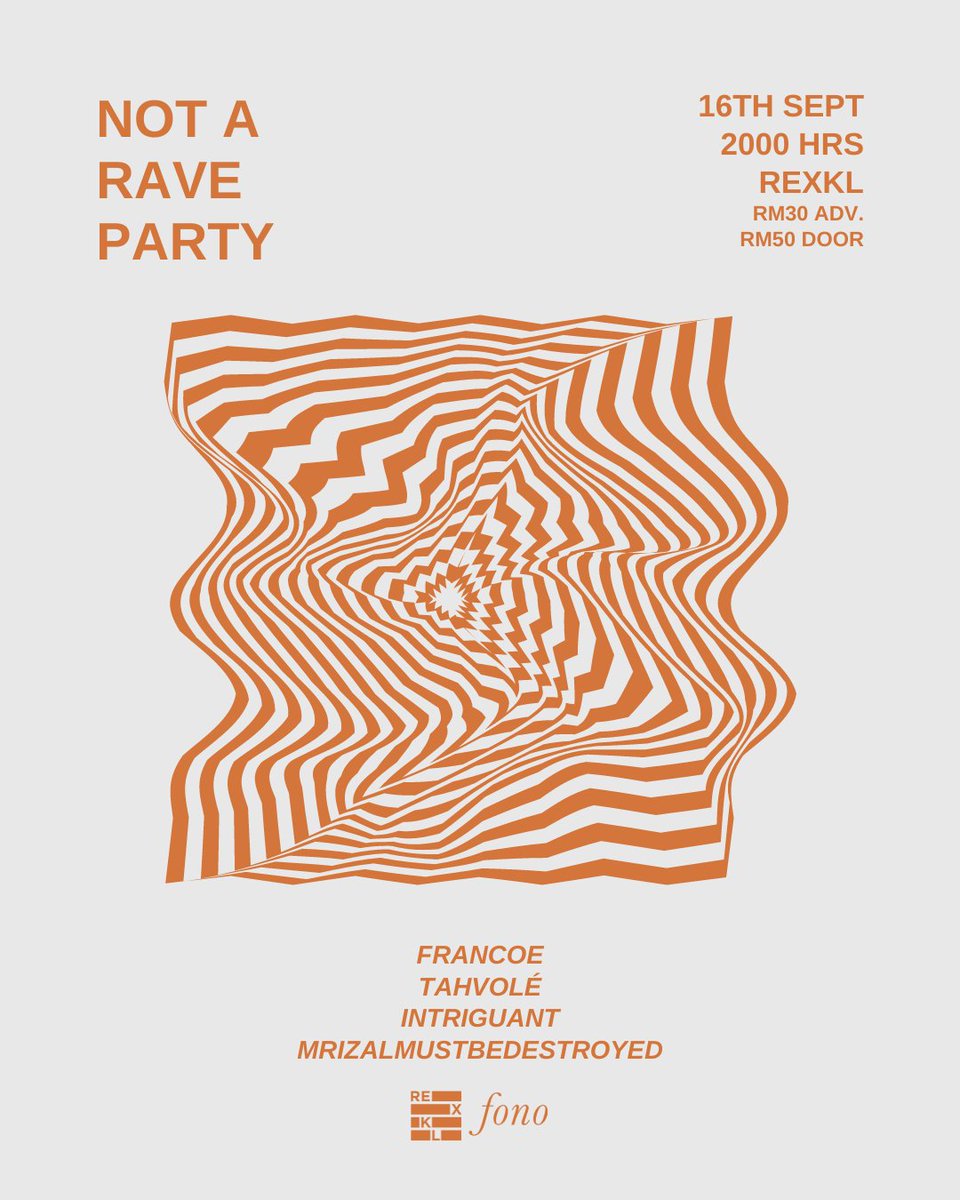 it's not a rave party because we're playing first- so come early!

link to tickets on our bio.