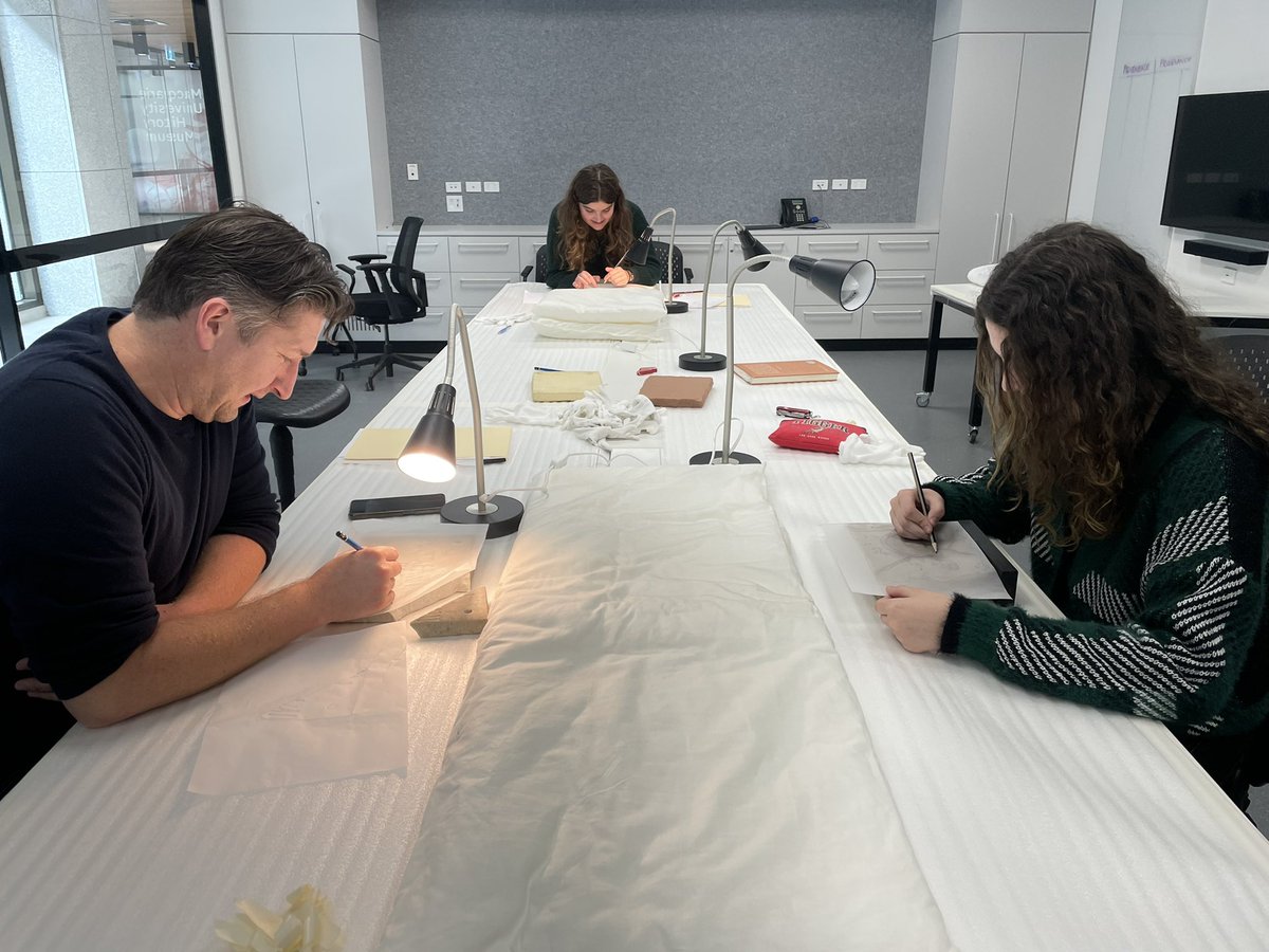 Macquarie_Uni's tweet image. The theme of #historyweek2022 is #handsonhistory so we’ve been working with students on practical skills today. Prof Martin Bommas (Museum Director) led a workshop on copying ancient inscriptions and reliefs - a practice known as ‘epigraphy’. Painstaking work! @MacquarieMuseum