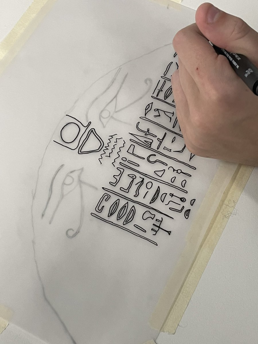 Macquarie_Uni's tweet image. The theme of #historyweek2022 is #handsonhistory so we’ve been working with students on practical skills today. Prof Martin Bommas (Museum Director) led a workshop on copying ancient inscriptions and reliefs - a practice known as ‘epigraphy’. Painstaking work! @MacquarieMuseum