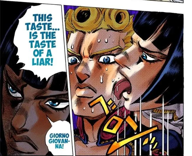 swisssycheese's tweet photo. can we talk about how manga giorno specifically is SUPER memeable https://t.co/SrwIcfWc8B