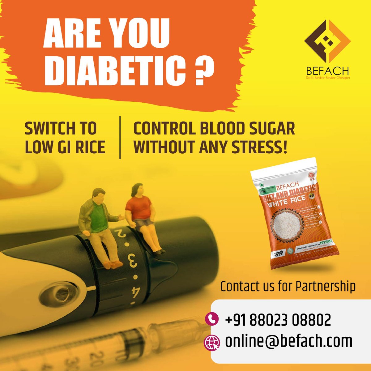 Befach_rice's tweet photo. Are you Diabetic ? Switch to LOW GI RICE. Control blood sugar without any stress!
online@befach.com
Call - +91 8802308802
#rice #gi #glycaemicindex #diabetesdiet #diabetic #healthylifestyle #diet #lowcarb #diabeteslife #healthyfood #diabetes #fitness #wellness #diabetescare https://t.co/PrZcq8bkhM