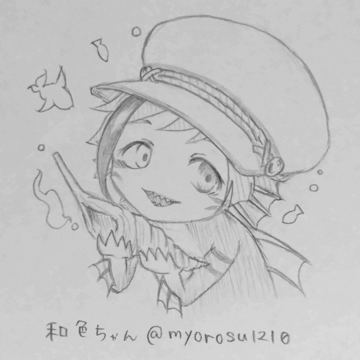 ❤⑤✨
# RTした人のアイコンをシャーペンでさらさら自分の絵柄で描く 