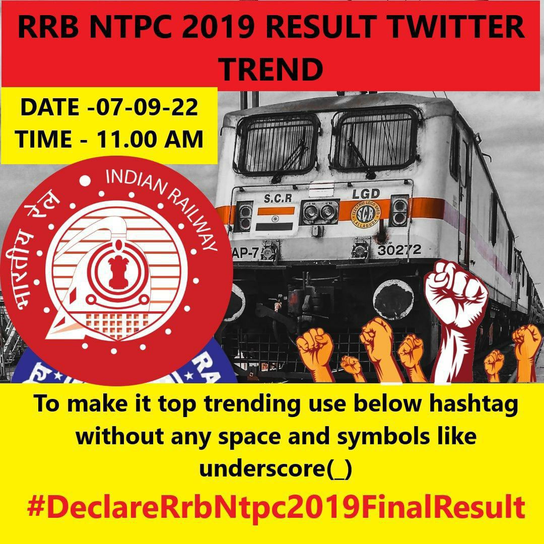 RaviMeena4089's tweet photo. We Want RRB NTPC Final Result 
#DeclareRrbNtpc2019FinalResult https://t.co/Jm4zfDWdL9