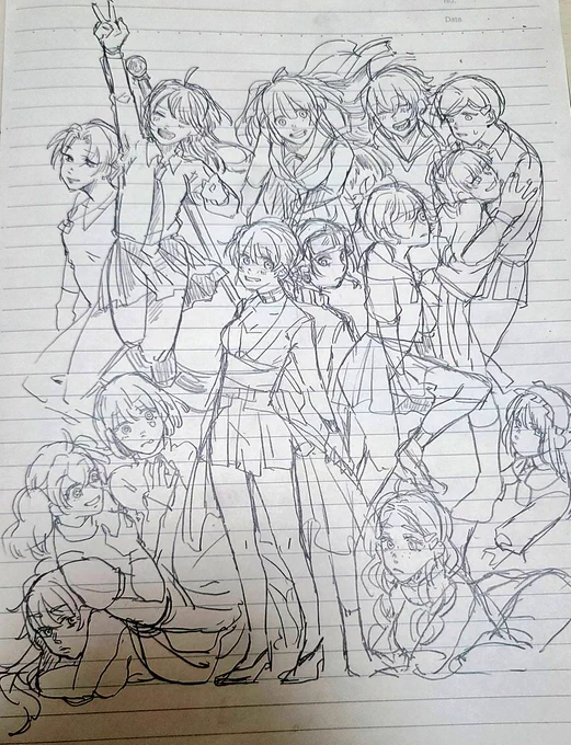 久しぶりにアナログでお絵描きしてる🙌
版権ものの絵は男ばっか描いてるけど、女の子描く方が好きなんだヨ… 