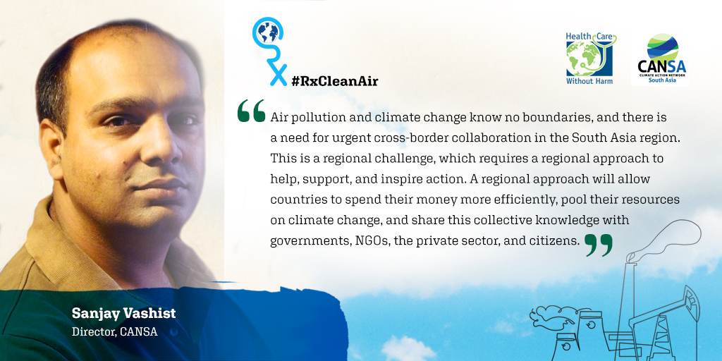 'Air pollution and climate change know no boundaries, and there is a need for urgent cross-border collaboration in the South Asia region' -Sanjay Vashist, Director, CANSA, on International Day of Clean Air for Blue Skies.

#RxCleanAir #HealthyAir4SouthAsia #CleanAirDay2022