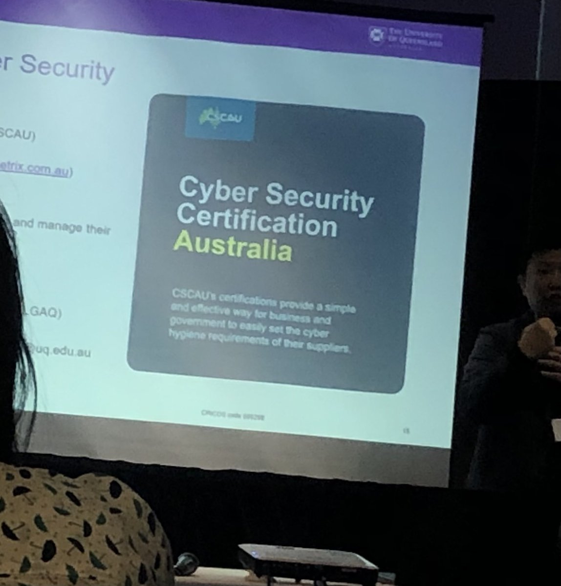 Robinsherlock's tweet image. Cybersecurity - protecting food businesses from cyber attacks - prof Ryan Ko updating the audience at FIAQ 2022 @SFPQ