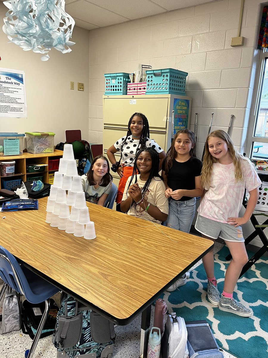 BeachyTeacher's tweet photo. Cup Stack Challenge No Hands!! @WoodchuckWorld @vbschools https://t.co/buQNZ7sfir