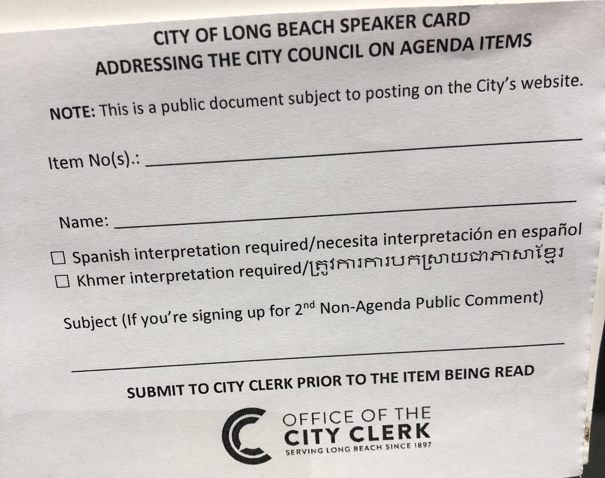 _ovalle1's tweet image. 🧵Hey @LongBeachCity, mayor @RobertGarcia &amp;amp; vm @RexRichardsonLB, why are you in violation of #BrownAct by requiring speakers to sign up prior to speaking?

I wanted to speak during the general comment but the city clerk said “you can’t, you needed to sign up before 5pm” wtf?