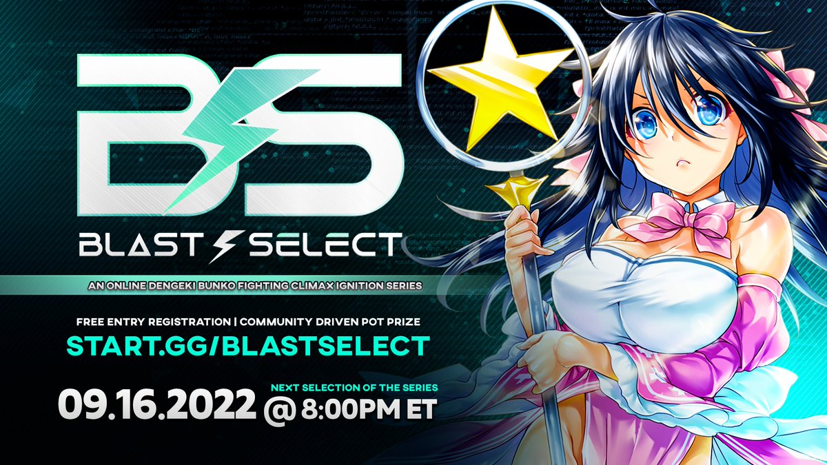 BlastSelect's tweet photo. A little short notice but we're holding our 11th selection this month! This will be on PC via Transmission. More info in discord!

🗓️09/16/2022 8:00PM ET

📝Reg: https://t.co/WOauwd0uOJ

🎁Matcherino: https://t.co/rhsIsmLSaO

🌎https://t.co/Hhh55uWO40

RTs are appreciated! https://t.co/JRYk4d7lEF