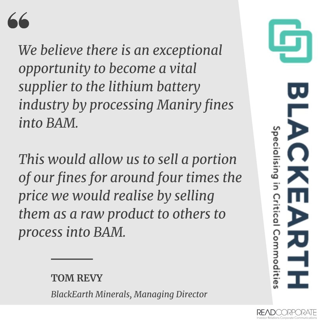 RR_Stars's tweet photo. #BlackEarth embarks on strategy to be major #graphite supplier to #lithium battery industry.
Study underway to build #plant to convert graphite from the Company’s #Maniry project into #battery anode material (#BAM).
https://t.co/GQG2yxnpFa
$BEM #scoping #annode #investors https://t.co/1iSzaV8Mgx