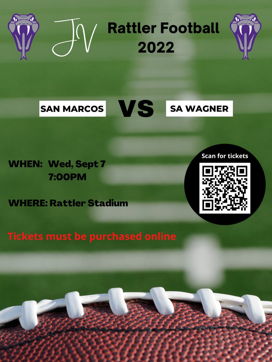RattlersSM's tweet photo. CLICK OR COPY LINK BELOW FOR TICKETS
Wednesday, Freshmen/JV:
https://t.co/2hqqHh8y7s

Thursday, Varsity:
https://t.co/Pg4SahzkJB https://t.co/fhiaTRBDCx
