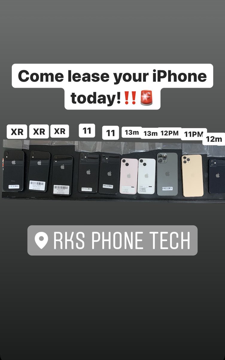 StassenRyan's tweet photo. Hey guys our Facebook was hacked so we can only give updates on Twitter at the moment. We’ll post updates here in the meantime such as these new iPhones available for lease! Spread the word and come see us for all of your iDevice,Android and small electronic needs! https://t.co/vLP9hO63Z6