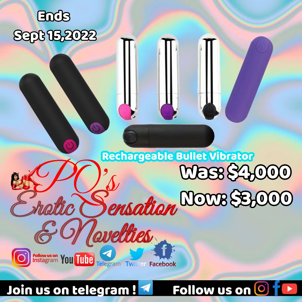 Pqs_E_Sensation's tweet photo. Available in stock:
Mini rechargeable Bullet Vibrator Sex Toys for Woman G-Spot Clitoris Stimulator
Was: $4,000
Now: $3,000
Ends Sept 15,2022
Coulour :black, silver with purple top, silver with pink top purple, pink and heart shape
#bulletvibrators #massagers #adultsextoy https://t.co/rM8NApPity