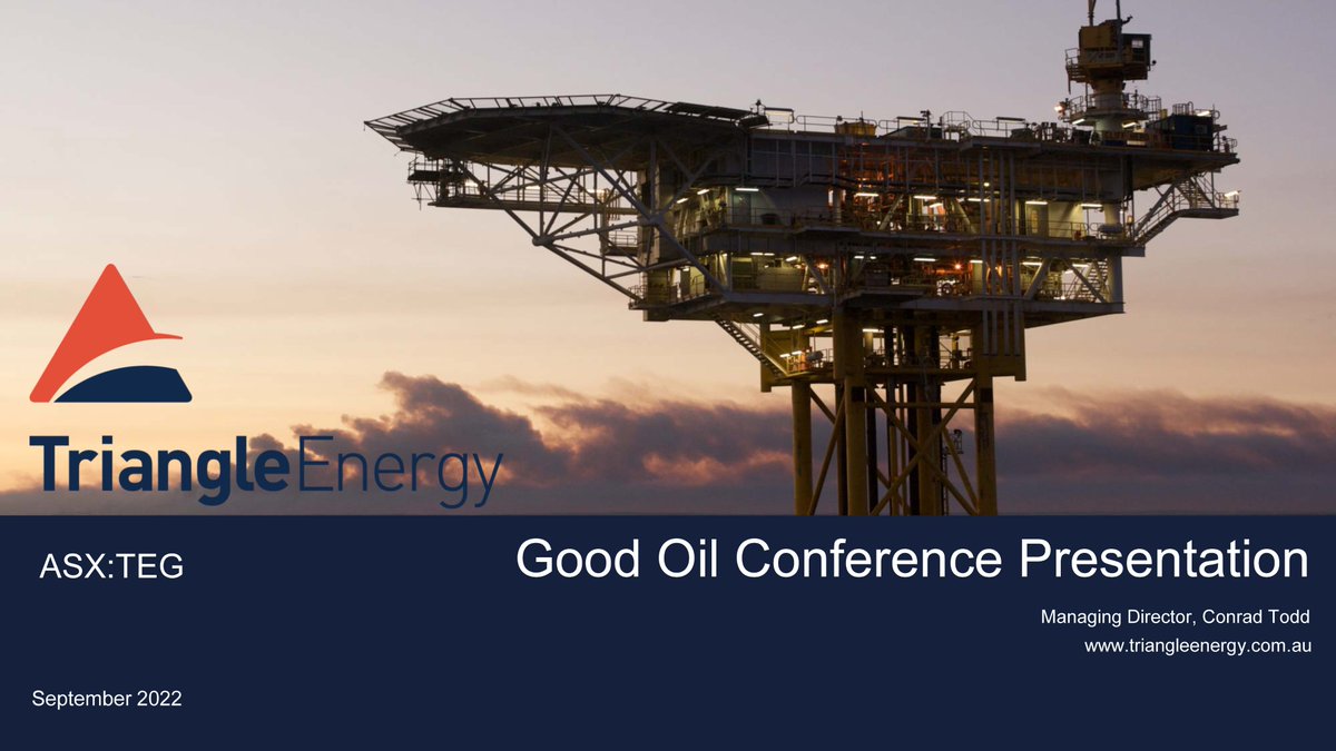 Triangle_Energy's tweet photo. Don't miss $TEG MD Conrad Todd at the RIU Good Oil &amp; Gas Conference at 3pm today! 

Full presentation link🔗https://t.co/wKfI3ahIlU

#goodoil #verticalevents #conference #TEG #oilconference #perthbasin https://t.co/tK8GSDIxbe