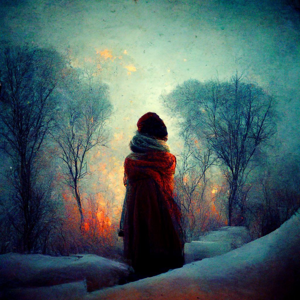 iasonwithani's tweet image. @midjourney ai dreams @fiveironfrenzy lyrics @ScottKerr 

Blizzards and bygones the frost and no thaw …
And you look around but find yourself all alone
And you hunker down but the cold's already in your bones
There’s a flicker of desire …
a faintly glowing fire for some truth