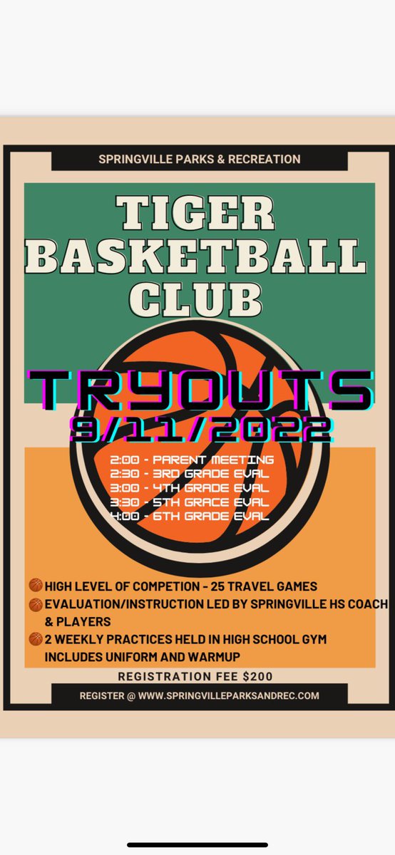 SvlhsHoops's tweet image. Sign up link for the Tiger Basketball Club below! Info on flyer attached! This is a great opportunity for kids in our community to play together competitively! Register your child asap! #Together                             

Link below:

docs.google.com/spreadsheets/d…