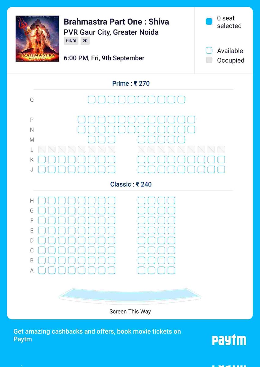 asingh487's tweet photo. Not a single seat booked in GNW.
Big beef peshawari guy deserve complete boycott. 
#BoycottBrahamstra
#BoycottbollywoodCompletely https://t.co/CFlBOI5Flb