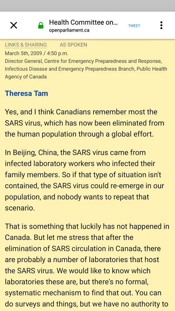 ChinasCanada's tweet photo. @covidrefugee @KieserBill I don't see why people had such a hard time believing it was a goddamn possibility in the first place, it happened with #Sars_Cov 2003 it was a confirmed laboratory leak.
So why was it racist to ask @CPHO_Canada if it was possibility #Sars_Cov2 was a lab leak was pure deflection. https://t.co/iH82iX6XXG