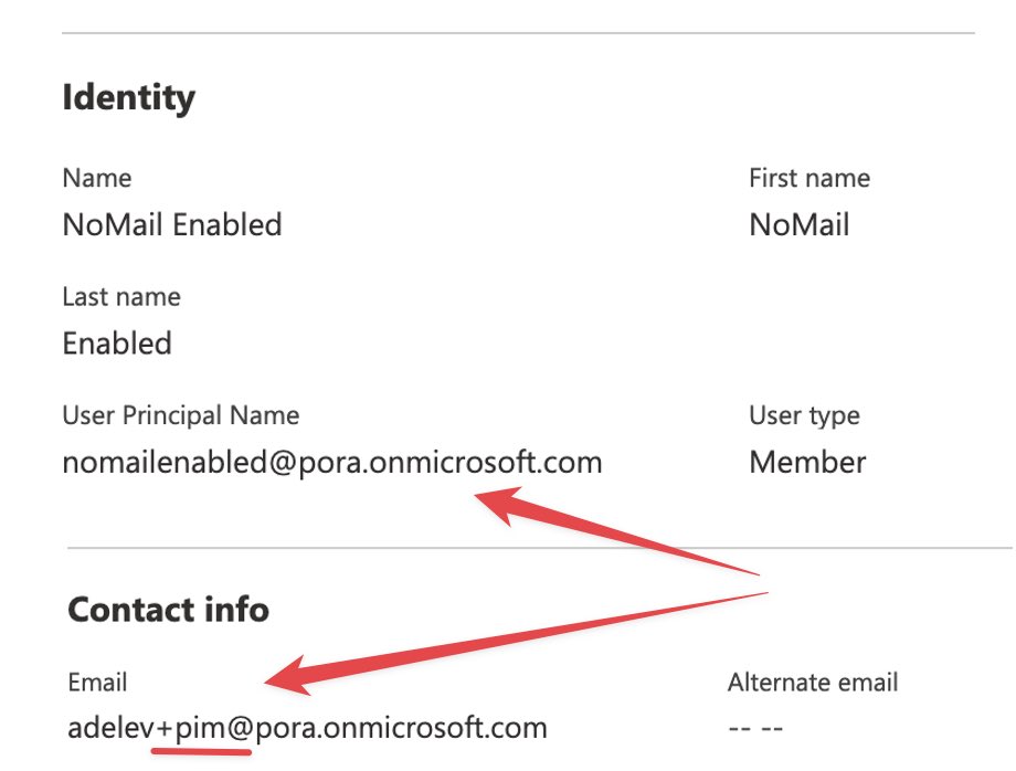merill's tweet photo. Are you following best practice and setting up your Azure AD secondary/admin accounts without a mailbox?

A neat hack is to use the new + mail format to set the Email address of the admin account to the user’s primary mailbox.

This way all PIM &amp; other alerts get to the user

1/4 https://t.co/6TSJnRTfvS