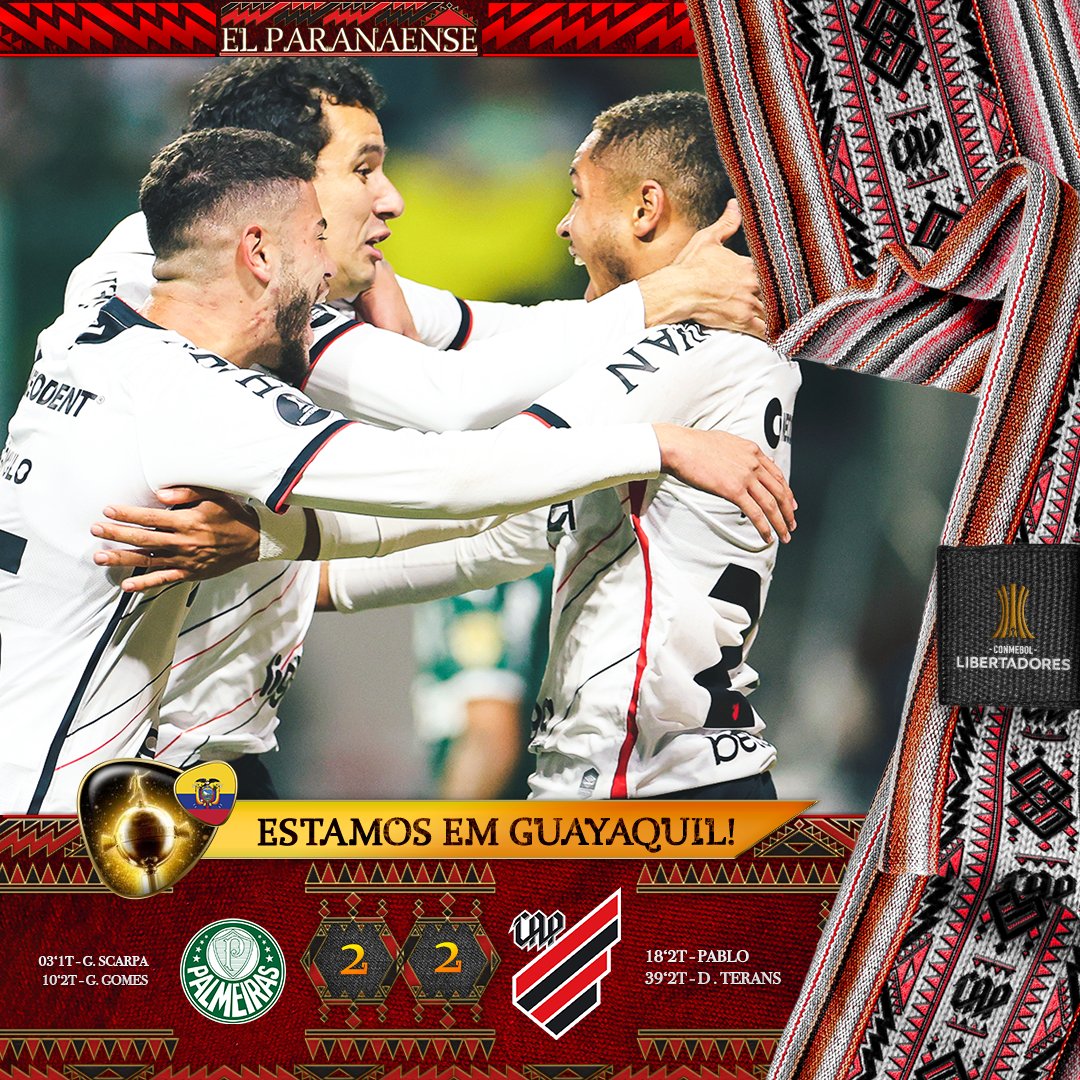 FIM DE JOGOOOOOO! PAL 2x2 CAP (Agregado: 2x3)
ESTAMOS NOVAMENTE NA FINAL DA #LIBERTADORES!
VAMOS LUTAR PELA GLÓRIA ETERNA!
🌪️🔴⚫️

#Athletico #GloriaEterna