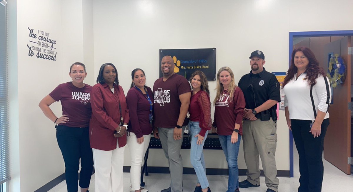 Bookens1970's tweet photo. BCJH was all Maroon and White for Uvalde. #UvaldeStrong @Uvalde_CISD https://t.co/CSpJHUX9V5