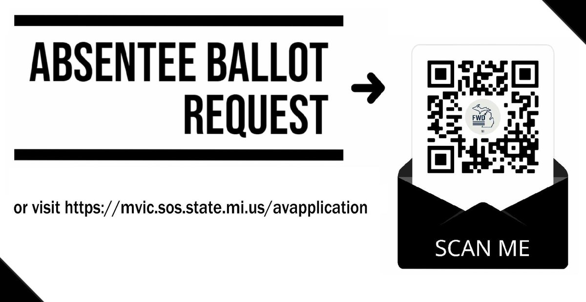 FWD_Michigan's tweet photo. Need an absentee ballot for the upcoming November election? Go here to get one! #Vote #NovemberIsComing #ForwardParty #FWDTogether #FWD #ForwardMichigan #FWDMI #NotLeftNotRightForward https://t.co/Wd9mLd152o