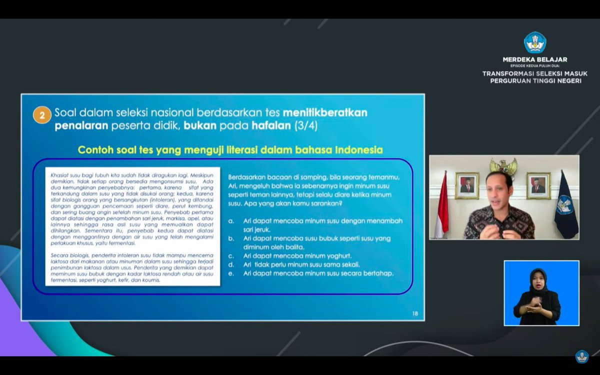 fauzanalrasyid's tweet photo. Contoh soal tes yang menguji literasi bahasa Indonesia. https://t.co/Ldr0fJqlKC