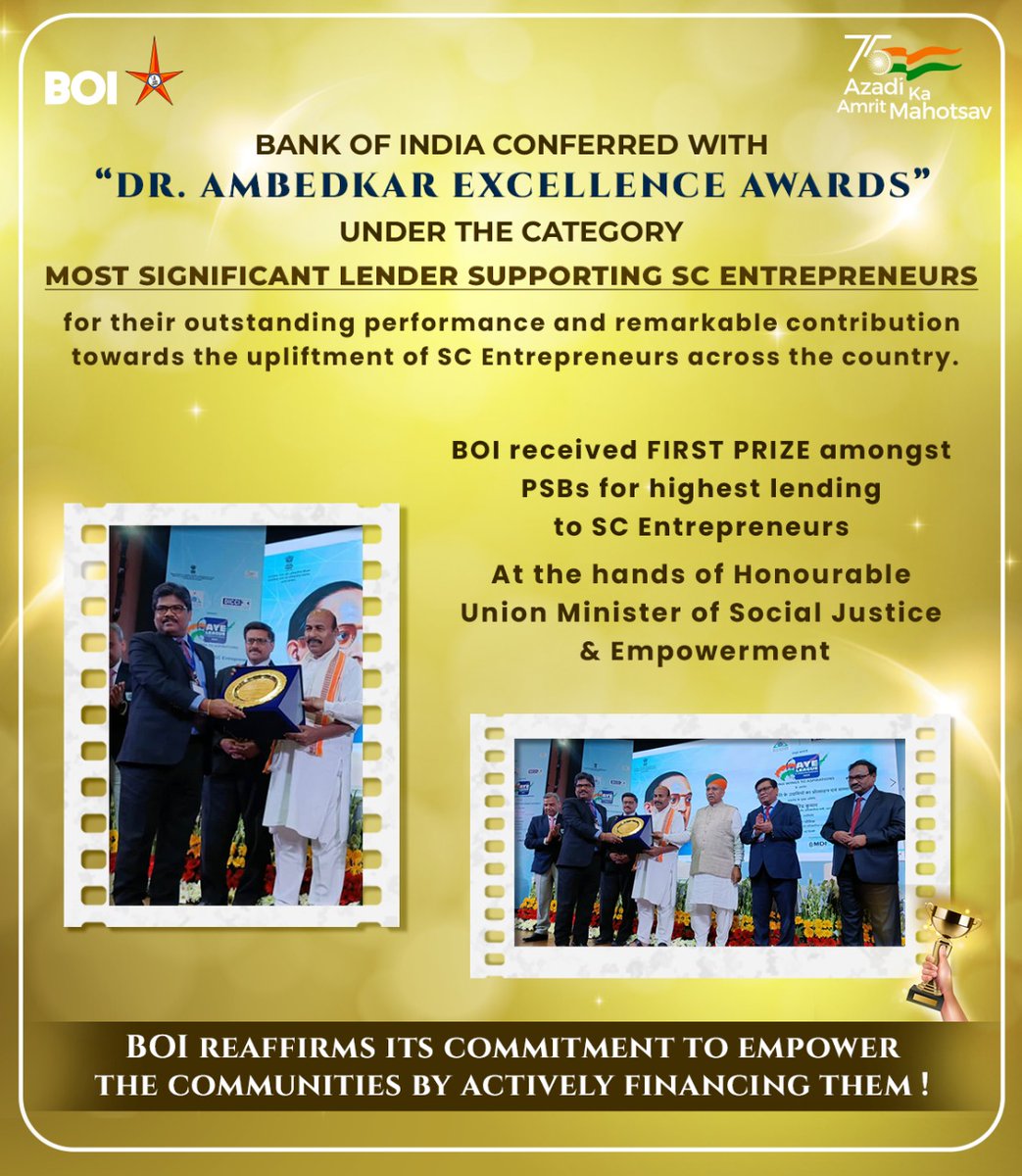AshishTekale_'s tweet photo. 𝐎𝐮𝐫 𝐌𝐨𝐭𝐡𝐞𝐫 𝐈𝐧𝐬𝐭𝐢𝐭𝐮𝐭𝐢𝐨𝐧 @BankofIndia_IN Received various Awards of Excellence.
We BOIANS Feel Proud Celebrating 117th Foundation Day of our Beloved Institution. @BankofIndia_IN
Playing Major Role in Nation Building
#WeLoveBankofIndia 
#Relationshipbeyondbanking https://t.co/ugJNCDCLCa