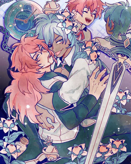 Eyaaa////🙈🙈my zine piece for 
@PavoNoctuaZine ❤️💙 Thank you so much for supporting the zine!  
Happy to be a part of it!!
 
#ガイディル #kaeluc 