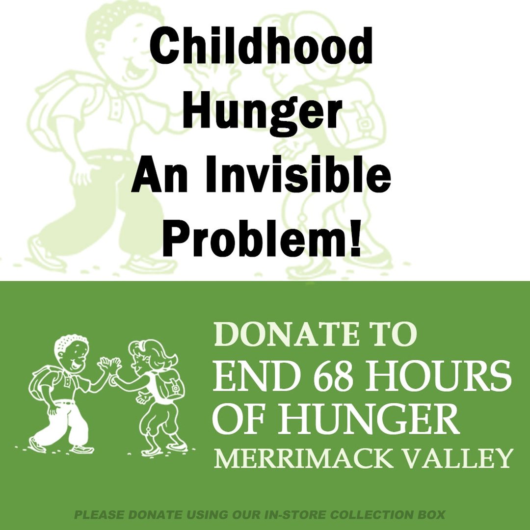 LazyRiverProd's tweet photo. During the month of September, Lazy River Products will be taking an in-store collection to help support End 68 Hours of Hunger, Merrimack Valley.
Learn more about them online at https://t.co/Wqqev6nB2x
#End68HoursofHunger https://t.co/o5hmn4o0Si